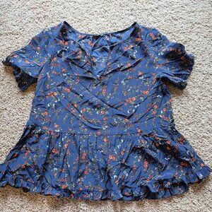 Madewell floral flowy top size XS